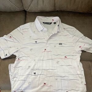 Travis Mathew White Polo Shirt Lightweight Casual